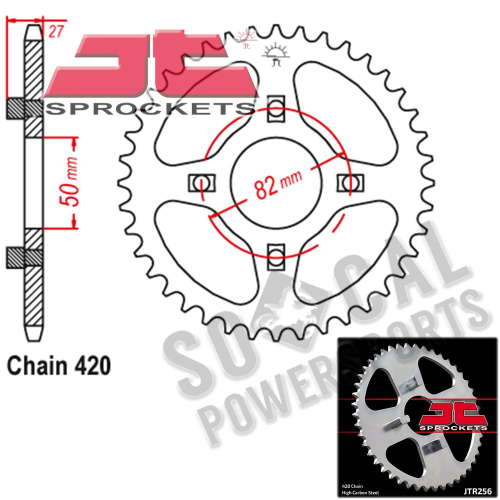 JT Sprockets - JT Sprockets Steel Rear Sprocket - 44T - JTR256.44