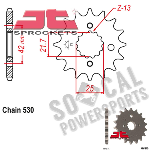 JT Sprockets - JT Sprockets Steel Front Sprocket - 16T - JTF513.16