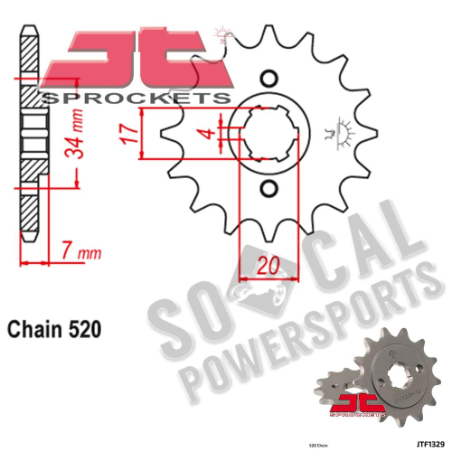 JT Sprockets - JT Sprockets Steel Front Sprocket - 14T - JTF1329.14