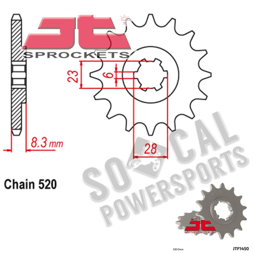 JT Sprockets - JT Sprockets Steel Front Sprocket - 14T - JTF1450.14