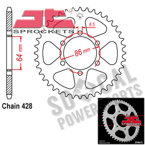 JT Sprockets - JT Sprockets Steel Rear Sprocket - 50T - JTR471.50