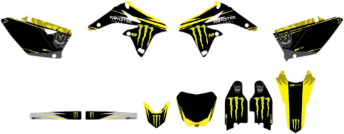 DCOR - DCOR Monster Energy Suzuki Complete Graphics Kit - Black - 20-40-251