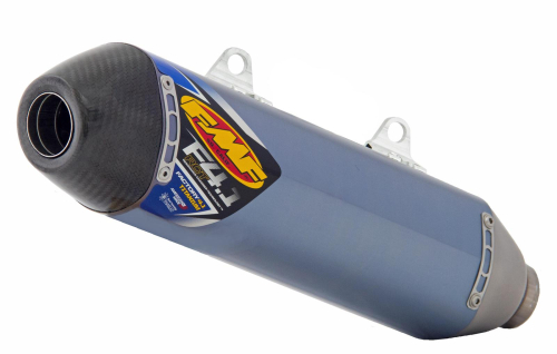 FMF Racing - FMF Racing Factory 4.1 RCT Slip-On - Blue Anodized Titanium Muffler - Titanium Midpipe - Carbon Endcap - 043350