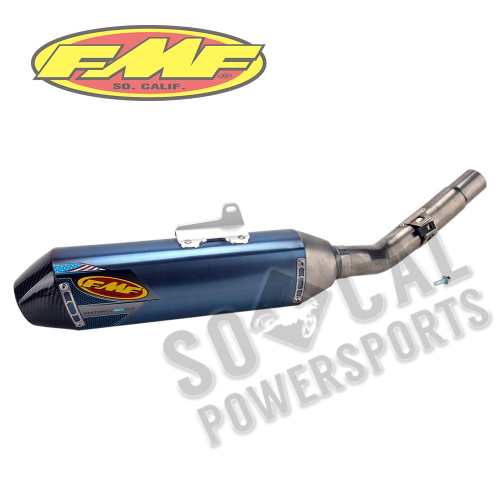 FMF Racing - FMF Racing Factory 4.1 RCT Slip-On - Blue Anodized Titanium Muffler - Titanium Midpipe - Carbon Endcap - 043303