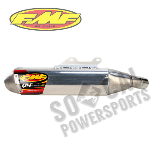 FMF Racing - FMF Racing Q4 Spark Arrestor Slip-On - Hexagonal Muffler - Stainless Midpipe - 044388