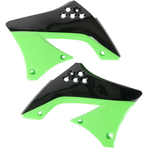 Acerbis - Acerbis Radiator Shrouds - Black/Green 11 - 2141711043