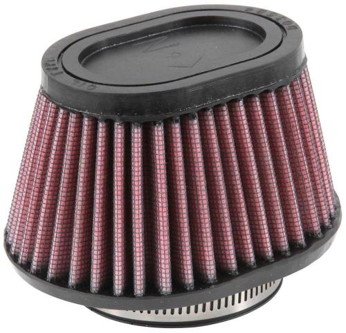 K&N Engineering - K&N Engineering Clamp-On Custom Oval Tapered Air Filter - Rubber End Cap - RU-2780