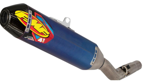 FMF Racing - FMF Racing Factory 4.1 RCT Slip-On Muffler - Anodized Titanium - Carbon Fiber End Cap - 045658