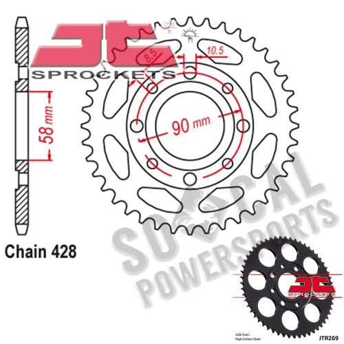 JT Sprockets - JT Sprockets Steel Rear Sprocket - 56T - JTR269.56