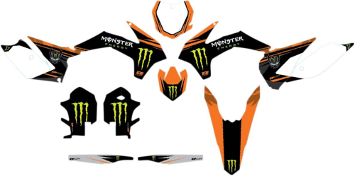 DCOR - DCOR Monster Energy KTM Complete Graphics Kit - White - 20-30-208