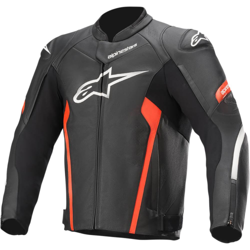 Alpinestars - Alpinestars Faster V2 Leather Jacket - 3103521-1030-56 - Black/Red - 56