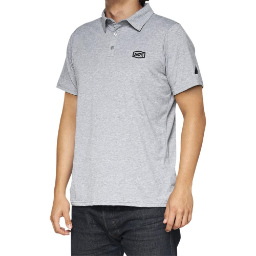 100% - 100% Corpo Polo - 35019-439-12 - Heather Gray/Black - Large