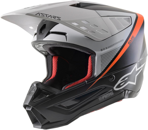 Alpinestars - Alpinestars SM5 Rayon Helmet - 8304121-1242-SM - Black/White/Orange Flourescent Matte - Small