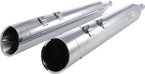 Khrome Werks - Khrome Werks 4.50in. Hp-Plus Slip-On Mufflers - Chrome Edge Billet End Caps - 202660