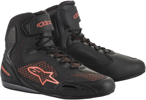 Alpinestars - Alpinestars Faster-3 Rideknit Riding Shoes - 251031910309 - Black/Red Fluorescent - 9