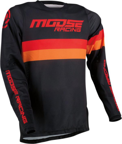 Moose Racing - Moose Racing Sahara Jersey - 2910-6339 - Black/Orange/Red - Small