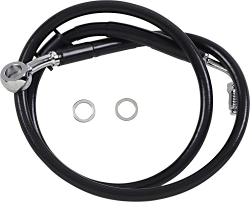 Drag Specialties - Drag Specialties Extended Stainless Steel Front Brake Line Kit - Black Vinyl Coated - 32-3/4in. - 1741-5797