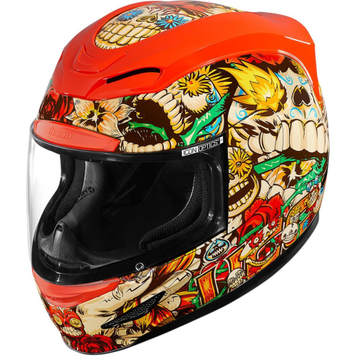 Icon - Icon Airmada Dia De Los Muertos Helmet - 0101-12047 - Red - Large