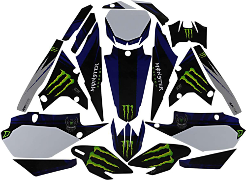 DCOR - DCOR Monster Energy Yamaha Complete Graphics Kit - White - 20-50-254