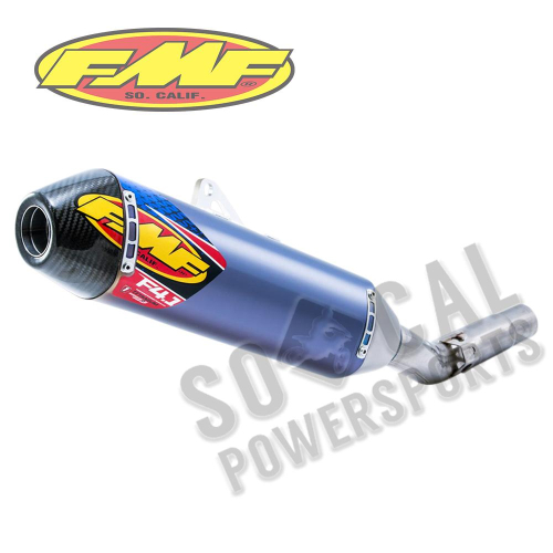 FMF Racing - FMF Racing Factory 4.1 Slip-On - Blue Anodized Titanium - Carbon Fiber Endcap - 042333