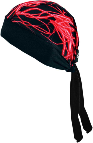 Schampa - Schampa Z-Wraps Stretch Headwrap - BNDNA003-35 - Black/Red Lightning - OSFM