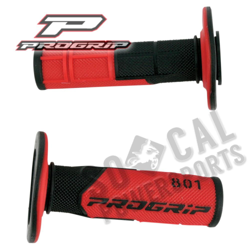 Pro Grip - Pro Grip 801 Hybrid Duo-Density Cross Grips - Black/Red - 801BLK/RED