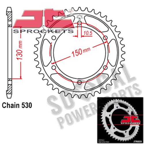 JT Sprockets - JT Sprockets Steel Rear Sprocket - 42T - JTR859.42