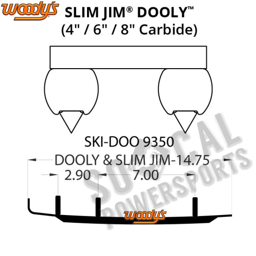 Woodys - Woodys Dooly Carbide Wear Rods - 4in. - DS4-9350