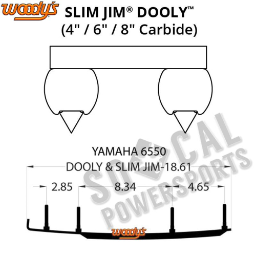 Woodys - Woodys Dooly Carbide Wear Rods - 4in. - DY4-6550