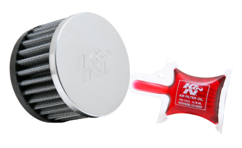 K&N Engineering - K&N Engineering Universal Round Straight Air Filter - Chrome End Cap - RC-0840