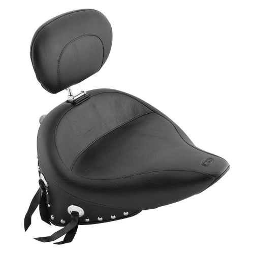 Mustang - Mustang Wide Touring Studded Solo Seat with Driver Backrest - 79485