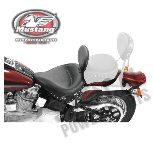 Mustang - Mustang Wide Touring Studded Solo Seat with Driver Backrest - 79120