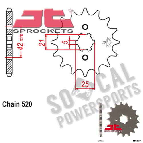 JT Sprockets - JT Sprockets Steel Front Sprocket - 13T - JTF569.13