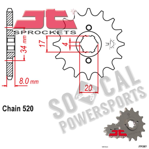 JT Sprockets - JT Sprockets Steel Front Sprocket - 13T - JTF287.13