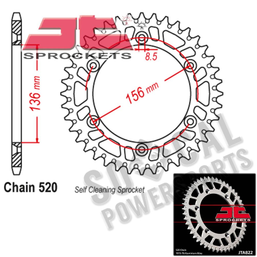 JT Sprockets - JT Sprockets Aluminum Rear Sprocket - 52T - JTA82252