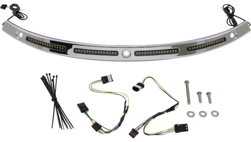 Custom Dynamics - Custom Dynamics Windshield Trim with LED Turn Signals - Chrome - Sequiential Turn Signal - CD-WT2-SEQ-14-C