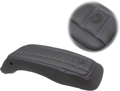 Mustang - Mustang Saddlebag Lid Cover - Deluxe Black/Sky Blue - 77640SB