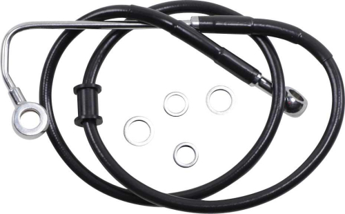 Drag Specialties - Drag Specialties Extended Stainless Steel Front Brake Line Kit - Black Vinyl Coated - 37 3/4in. - 1741-5760