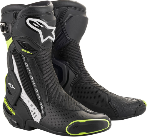 Alpinestars - Alpinestars SMX Plus Vented Boots - 2221119-125-48 - Black/White/Yellow - 12.5