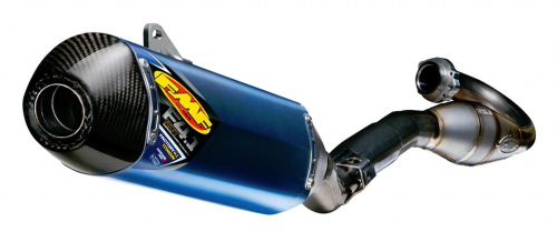 FMF Racing - FMF Racing Factory 4.1 RCT Full System with MegaBomb Header - Blue Anodized Titanium - Carbon Fiber End Cap - 045580