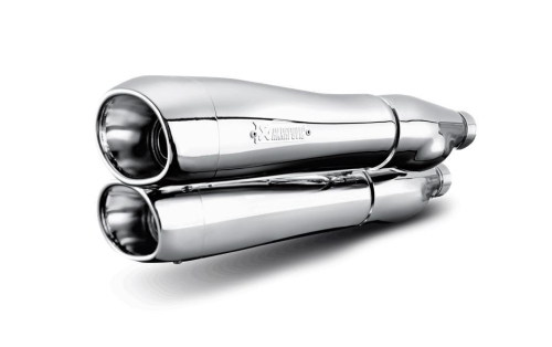 Akrapovic - Akrapovic Slip-On Line Dual Mufflers - Chrome with Chrome End Caps - S-HDDYSO1-HC