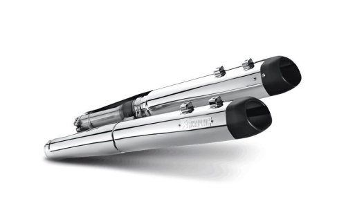 Akrapovic - Akrapovic Slip-On Line Dual Mufflers - Chrome with Black End Caps - S-HDTOSO1-HB