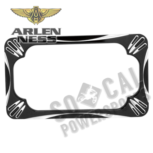 Arlen Ness - Arlen Ness Deep Cut License Plate Frame - Black - 12-159