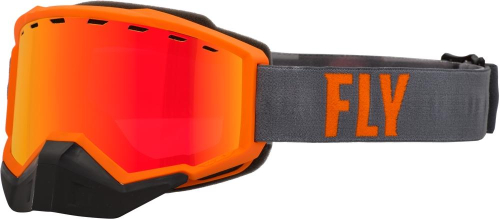 Fly Racing - Fly Racing Focus Goggles - 37-50084 - Gray/Orange / Red Mirror Rose Lens - OSFM