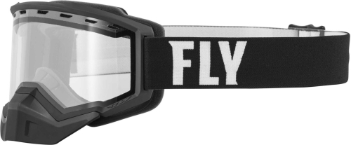 Fly Racing - Fly Racing Focus Snow Goggles - 37-50070 - Black/White / Clear Lens - OSFM