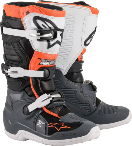 Alpinestars - Alpinestars Tech 7S Youth Boots - 2015017-1124-03 - Black/Gray/White/Orange Fluorescent - 3