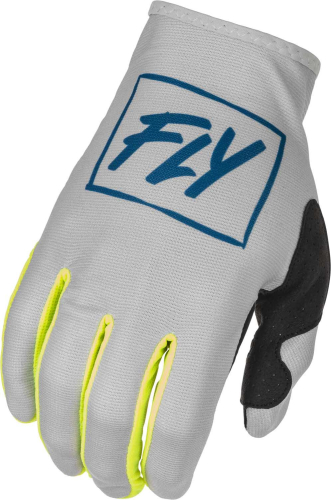 Fly Racing - Fly Racing Lite Youth Gloves - 375-711YM - Gray/Teal/Hi-Vis - Medium