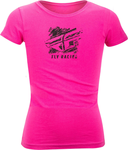 Fly Racing - Fly Racing Fly Girls Crayon T-Shirt - 356-0458YM - Raspberry - Medium