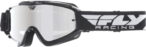 Fly Racing - Fly Racing Zone Goggles (2017) - 37-3021 - Black/White / Chrome/Smoke Lens - OSFM