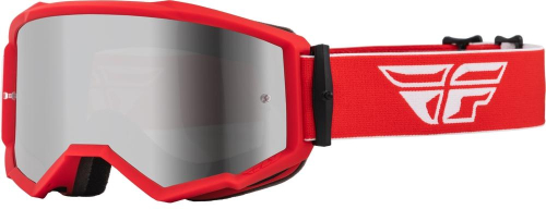 Fly Racing - Fly Racing Zone Goggles - 37-51505 - Red/White / Silver Mirror Smoke Lens - OSFM